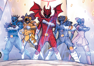 The Kaiju Power Rangers in Godzilla vs. The Mighty Morphin Power Rangers II #3