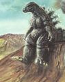Godzilla sits alone on the island's tallest volcano