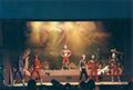 Godzilla appearing in a 1996 stage show to assist other heroes.