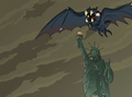 Flying Gigan in the opening of Godzilla: The Series