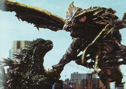 Godzilla fighting Megaguirus (Godzilla vs. Megaguirus)