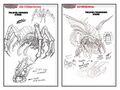 Trilopod/Kumonga hybrid and Trilopod/Megaguirus hybrid concept art by Jeff Zornow and Matt Frank