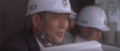 The A.G.D symbol is present on Sugiura's hard hat