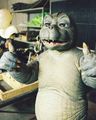 Naoko Kamio gives two thumbs-up in the new Minilla suit created for Godzilla Final Wars