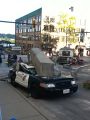 A smashed police car