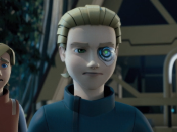 Richard with his first bionics in Kong: King of the Apes