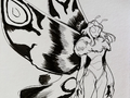 Mothra x April O'Neil concept art by Fero Pe