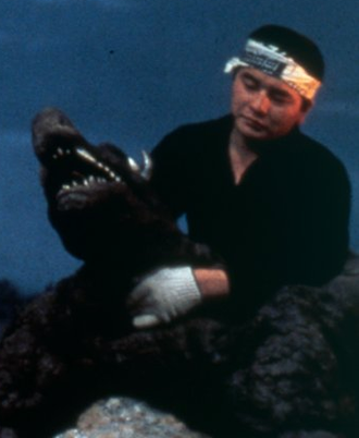 Koetsu Omiya and the Anguirus suit in Godzilla vs. Gigan