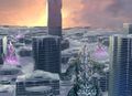 Gameview in frozen city concept art