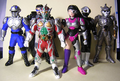 Figures of a Guyborg, Bicross, Guyferd, Metal Shion, a Fang, and Metal Master
