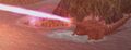 Zoomed in image of Godzilla firing the Finishing Breath