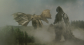 King Ghidorah flees