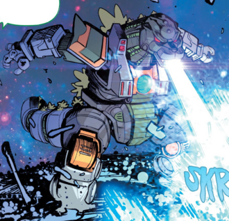 The Green Godzilla Kaiju Zord in Godzilla vs. The Mighty Morphin Power Rangers II #5