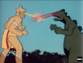 Godzilla and the Golden Guardian duke it out in a Beam-Fight