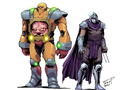 Krang (final design) and Shredder concept art by Fero Pe