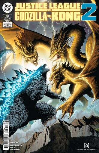 Main Cover of Justice League vs. Godzilla vs. Kong 2 #5 by Christian Duce and Luis Guerrero