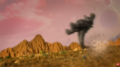Godzilla performing a tail slide