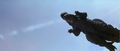 Godzilla jumps into the air to tackle Megaguirus