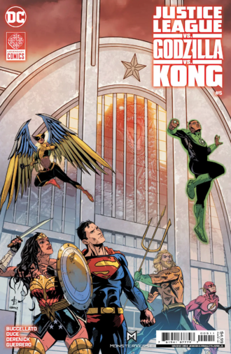 Main Cover of Justice League vs. Godzilla vs. Kong #5 by Drew Johnson