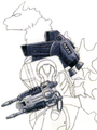 Kiryu's Twin Laser Cannons concept art