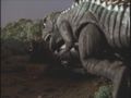Black Mechagodzilla gets beaten up by Gorosaurus after cheating