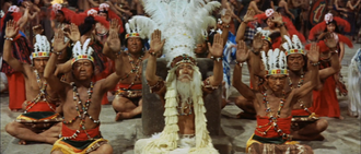 The Infant Islanders and their elder in Mothra vs. Godzilla