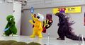 LitGodzi mascot costumes with Godzilla