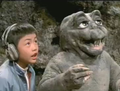Ichiro and Minilla watch Godzilla prepare to fight Ebirah