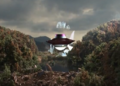 The aliens' flying saucer