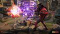 Ultraman Belial fires a Dark Fireball at Thundatross