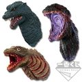Banpresto Godzilla 2016 second form & fourth form (Atomic breath Ver.) and Godzilla 2004 head magnets