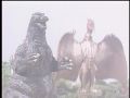 Godzilla and Rodan respond to G-Guard Commander Beisuke Jinguji's command