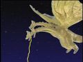 King Ghidorah fires his gravity rays on Torema's Planet